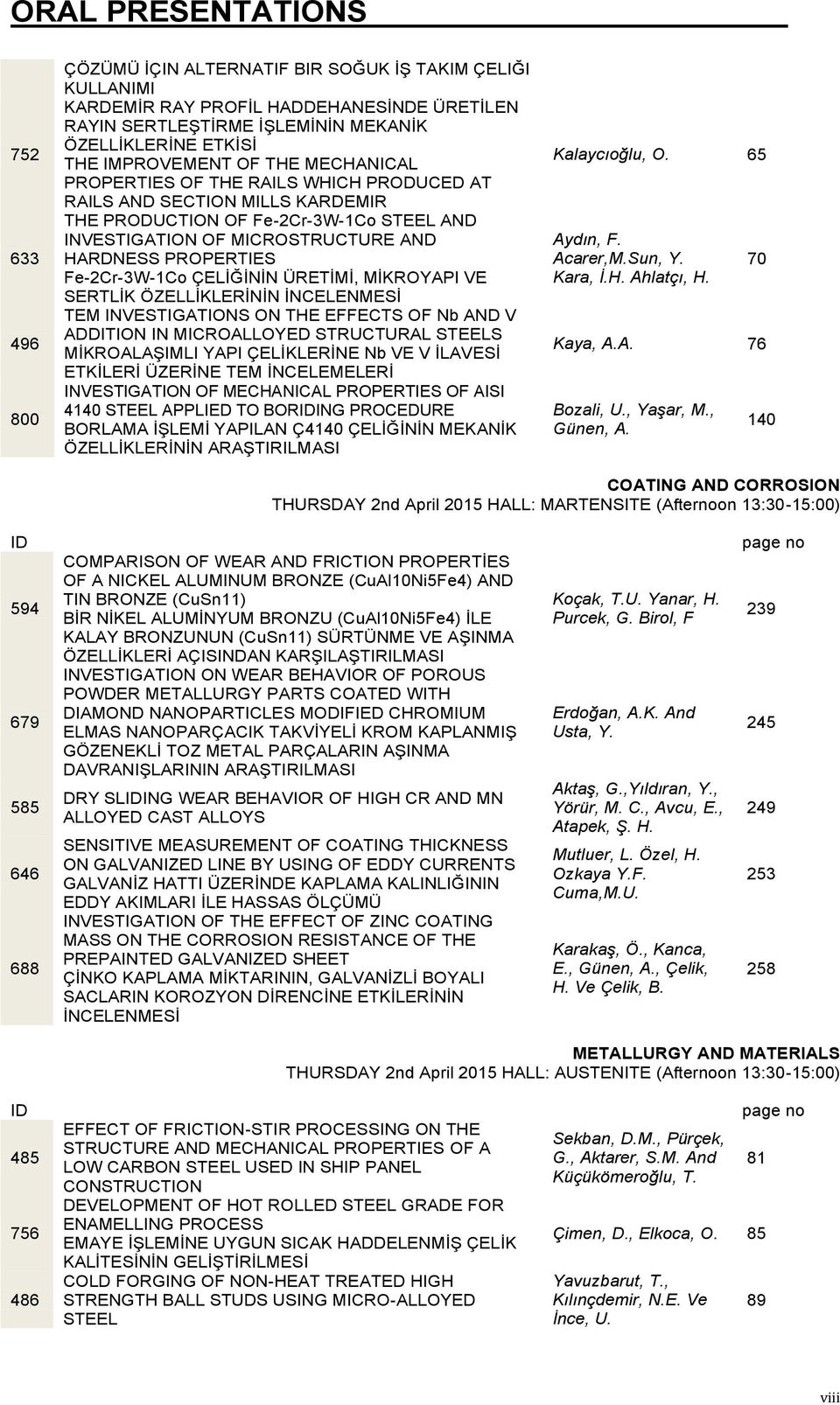 PROPERTIES Fe-2Cr-3W-1Co ÇELİĞİNİN ÜRETİMİ, MİKROYAPI VE SERTLİK ÖZELLİKLERİNİN İNCELENMESİ TEM INVESTIGATIONS ON THE EFFECTS OF Nb AND V ADDITION IN MICROALLOYED STRUCTURAL STEELS MİKROALAŞIMLI YAPI