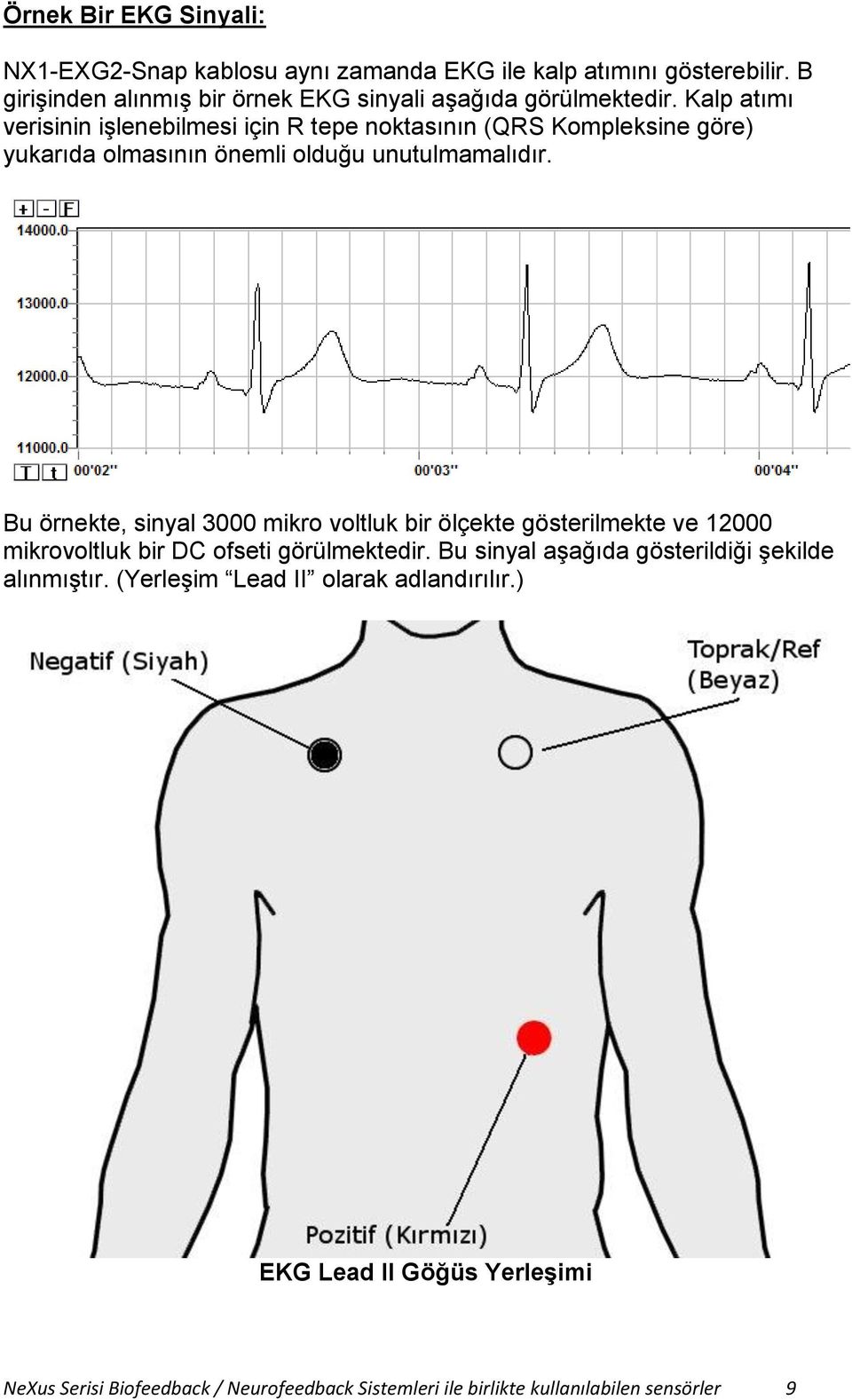 Kalp atımı verisinin işlenebilmesi için R tepe noktasının (QRS Kompleksine göre) yukarıda olmasının önemli olduğu unutulmamalıdır.