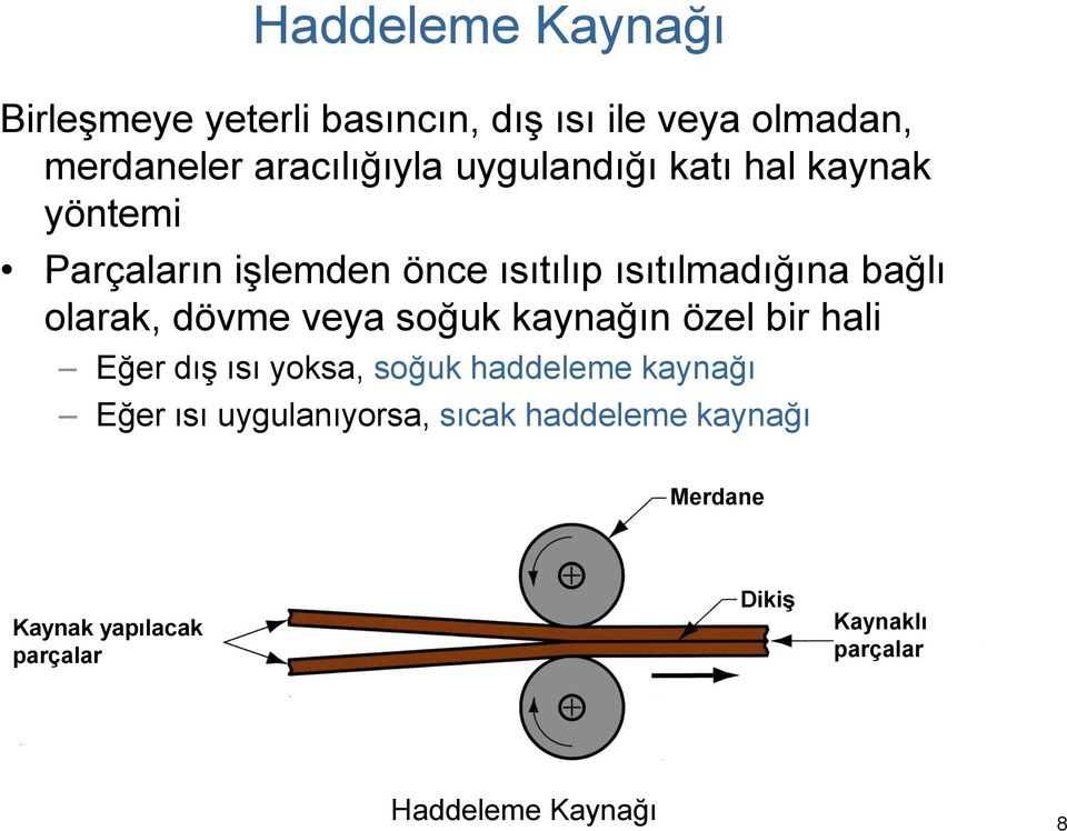 dövme veya soğuk kaynağın özel bir hali Eğer dış ısı yoksa, soğuk haddeleme kaynağı Eğer ısı