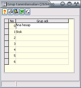 Grup Tanımlamaları (259400) Bu program yardımı ile firmanızın çalışma sistemine uygun değişik gruplar tanımlayabileceksiniz.