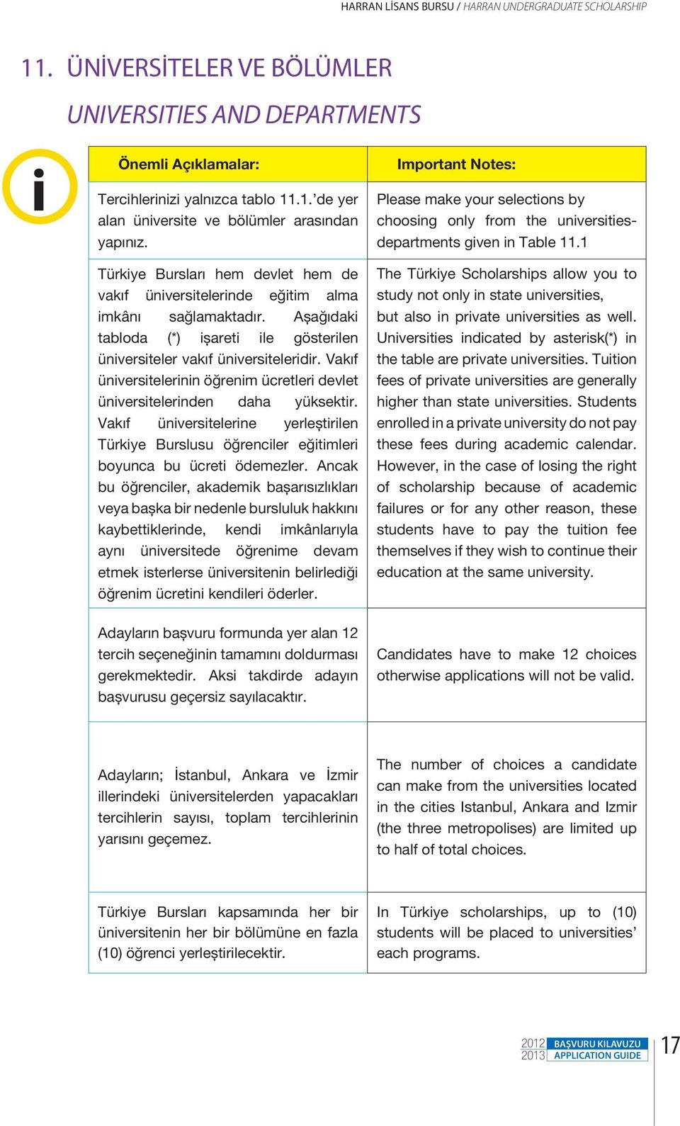 Vakıf üniversitelerinin öğrenim ücretleri devlet üniversitelerinden daha yüksektir. Vakıf üniversitelerine yerleştirilen Türkiye Burslusu öğrenciler eğitimleri boyunca bu ücreti ödemezler.