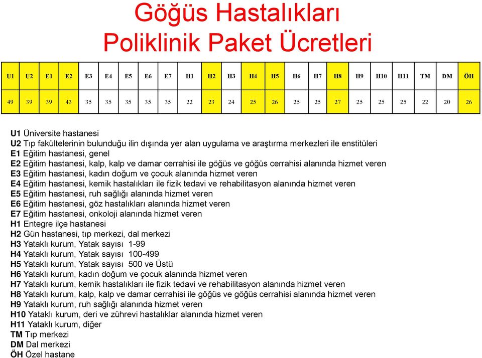 göğüs ve göğüs cerrahisi alanında hizmet veren E3 Eğitim hastanesi, kadın doğum ve çocuk alanında hizmet veren E4 Eğitim hastanesi, kemik hastalıkları ile fizik tedavi ve rehabilitasyon alanında