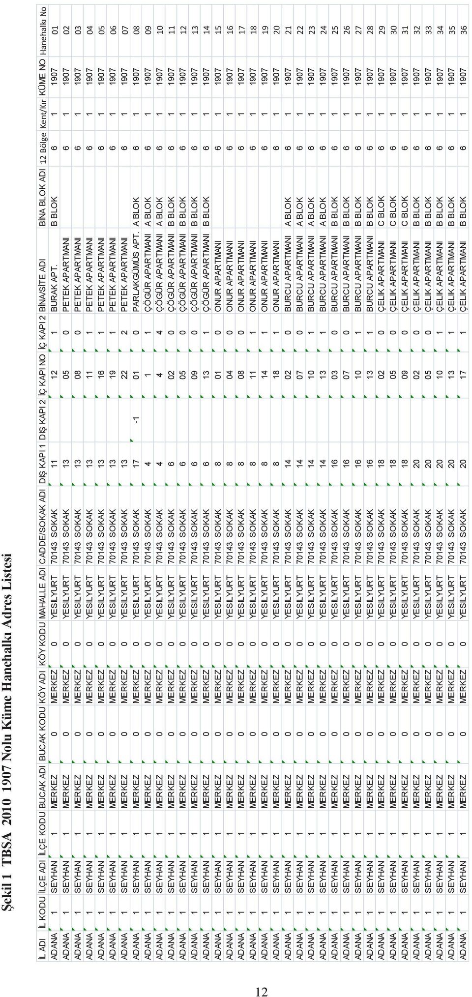 B BLOK 6 1 1907 01 ADANA 1 SEYHAN 1 MERKEZ 0 MERKEZ 0 YESILYURT 70143 SOKAK 13 05 0 PETEK APARTMANI 6 1 1907 02 ADANA 1 SEYHAN 1 MERKEZ 0 MERKEZ 0 YESILYURT 70143 SOKAK 13 08 0 PETEK APARTMANI 6 1