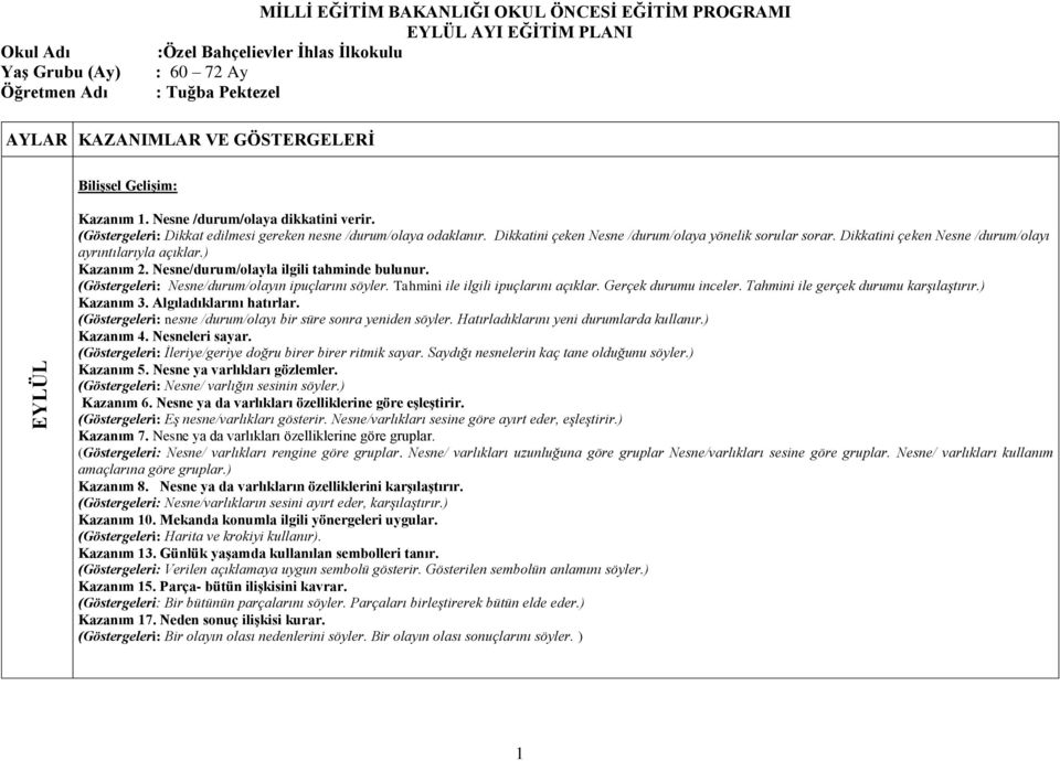 Dikkatini çeken Nesne /durum/olayı ayrıntılarıyla açıklar.) Kazanım 2. Nesne/durum/olayla ilgili tahminde bulunur. (Göstergeleri: Nesne/durum/olayın ipuçlarını söyler.