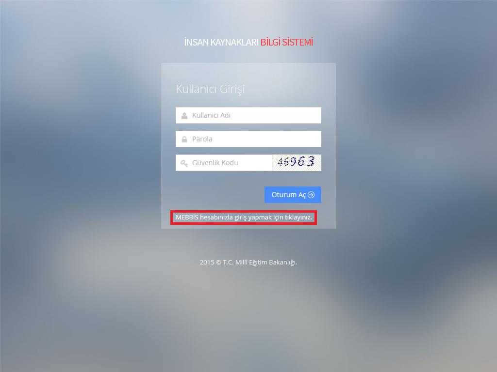 Zorunlu Tespit İşlemleri Modül Kullanım Kılavuzu Sisteme Giriş / Oturum Açma 1. http://ikbs.meb.gov.tr adresini gidiniz. 2.