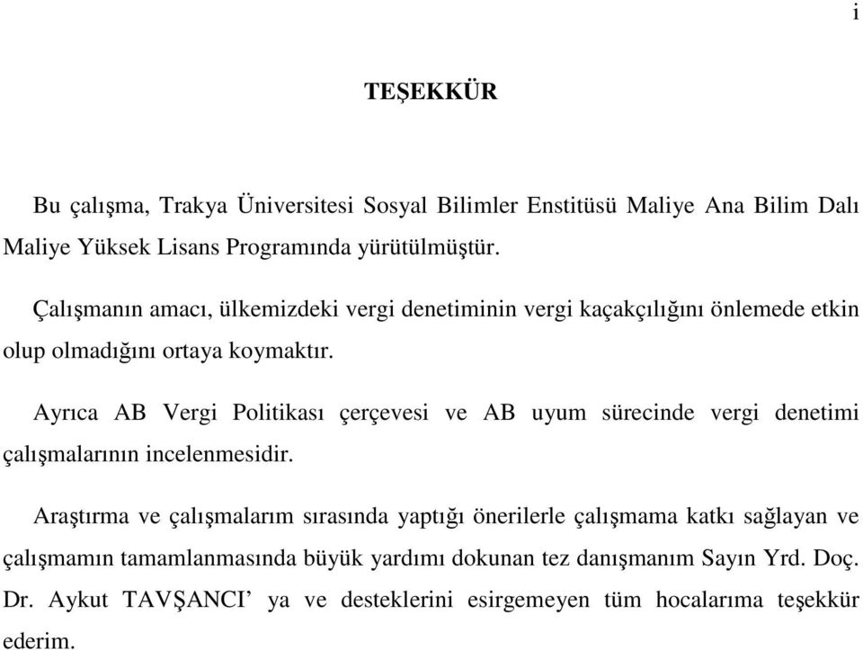 Ayrıca AB Vergi Politikası çerçevesi ve AB uyum sürecinde vergi denetimi çalışmalarının incelenmesidir.