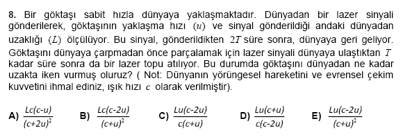 Tü koninin haci V t..8 c, su ışına kalan kısın haci kısın haci ise V b =-=8 c olur. Bu urua sıvının uygulaığı kalıra kuvveti 6 Fk V.. g 8.0.0.0 0, 8N b 0 olur. Mantarın ağırlığı ise V u.. c olur. Bu urua en az ΔF=0,0N luk sıkışa kuvveti antara etki etekteir.