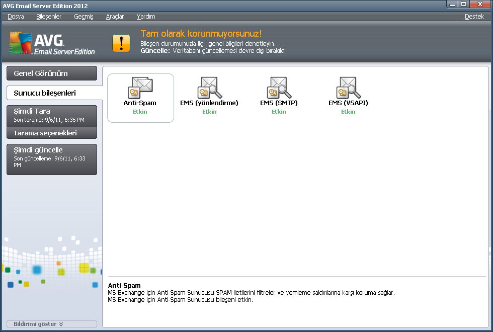 5. MS Exchange Server 2003 için E-posta Tarayıcı 5.1.