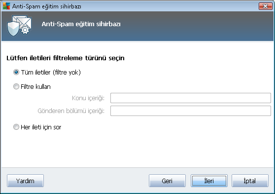 Klasörlerin içeriği: açılır menüsünde, aşağıdaki iki seçenekten birini ayarlayın: seçilen klasör istenen (HAM) veya istenmeyen (SPAM) iletileri içerir.