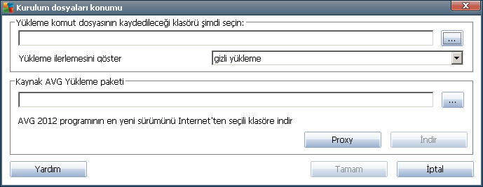 Seçenekleri Sakla o Yerel AVG ayarlarını dosyada sakla - Yerel AVG yüklemenizin AVG yapılandırma dosyasını (.pck) kaydetmek için bu bağlantıyı kullanın.