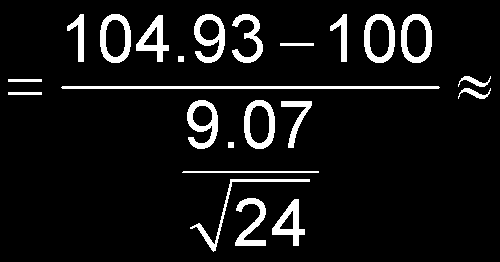 Çözüm (devam): n = 24, m = 100, = 104.93, s = 9.07, 2.