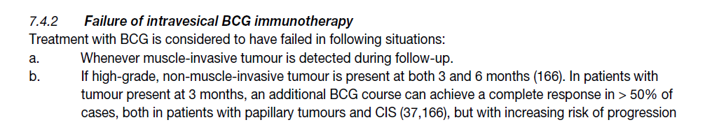 Yüksek derece tümör Hastaya BCG İndüksiyon tedavisi 6 hafta süre