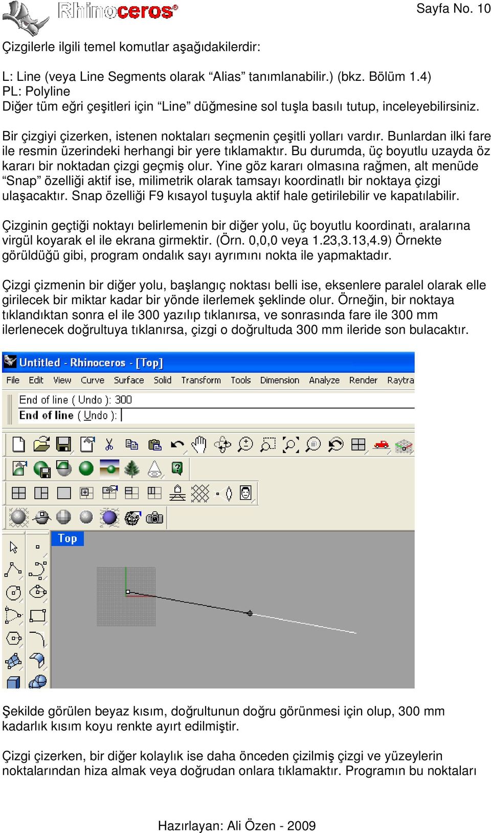 Bunlardan ilki fare ile resmin üzerindeki herhangi bir yere tıklamaktır. Bu durumda, üç boyutlu uzayda öz kararı bir noktadan çizgi geçmiş olur.