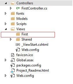 İlk MVC Uygulaması Adım 6 (V+) Controller ve Action eklendikten sonraki adım, kullanıcı requestine cevap