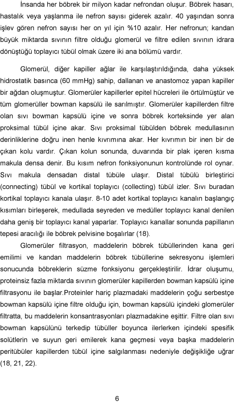 Glomerül, diğer kapiller ağlar ile karşılaştırıldığında, daha yüksek hidrostatik basınca (60 mmhg) sahip, dallanan ve anastomoz yapan kapiller bir ağdan oluşmuştur.