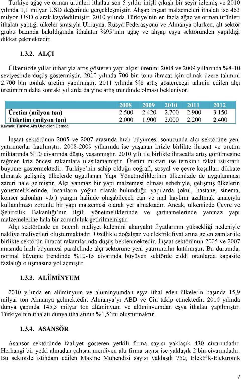 2010 yılında Türkiye nin en fazla ağaç ve orman ürünleri ithalatı yaptığı ülkeler sırasıyla Ukrayna, Rusya Federasyonu ve Almanya olurken, alt sektör grubu bazında bakıldığında ithalatın %95 inin