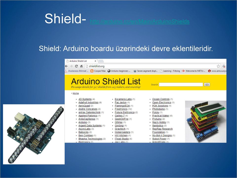 Shield: Arduino boardu