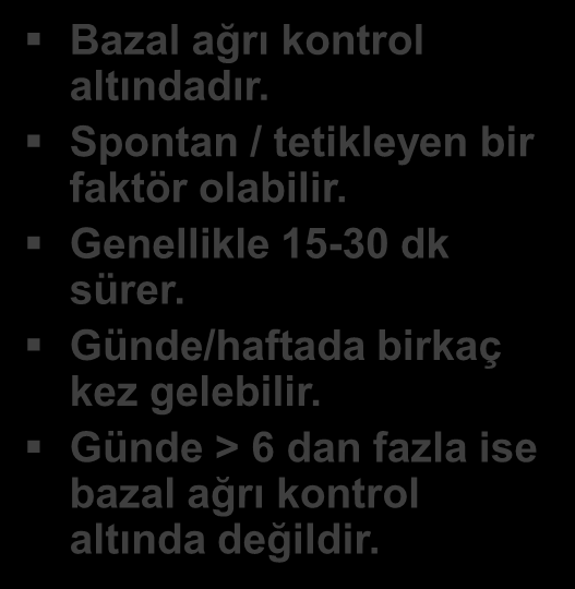 Ağrının Zamana Göre Sınıflaması Akut Ağrı Kronik Ağrı Kaçak Ağrı Ağrı yararlı bir sinyaldir. Tanı için doktora başvuru nedenidir. Ağrı nedeni genellikle kolay saptanır.