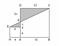 5. ABCD ve HAFE birer kare HA 4 cm AB cm Yukarıdaki verilere göre, taralı alanların toplamı kaç cm² dir?