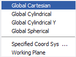 6.5) Utility Menu> WorkPlane> Align WP with> Active Coord Sys: Çalışma düzlemini, aktif edilen koordinat sisteminin orijinine taşır. 6.