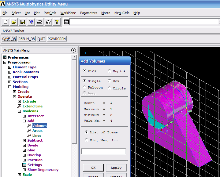 13. ANSYS Main Menu>Preprocessor>Modeling>Create >Volumes>Cylinder>Solid Cylinder 5 14.