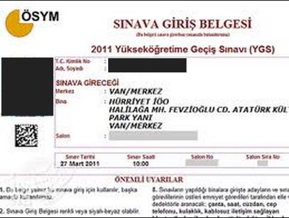 SINAVA GİRİŞTE GEREKLİ BELGELER-1 Adaylar ÖSYM sınavlarına; ile girerler.