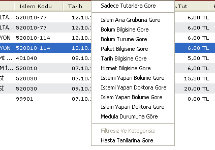 S a y f a 10 Ana ekranda; 5 numaralı alanda, seçilen hastanın, seçilen başvurusuna ait raporlar ve laboratuvar sonuçları görüntülenmektedir.