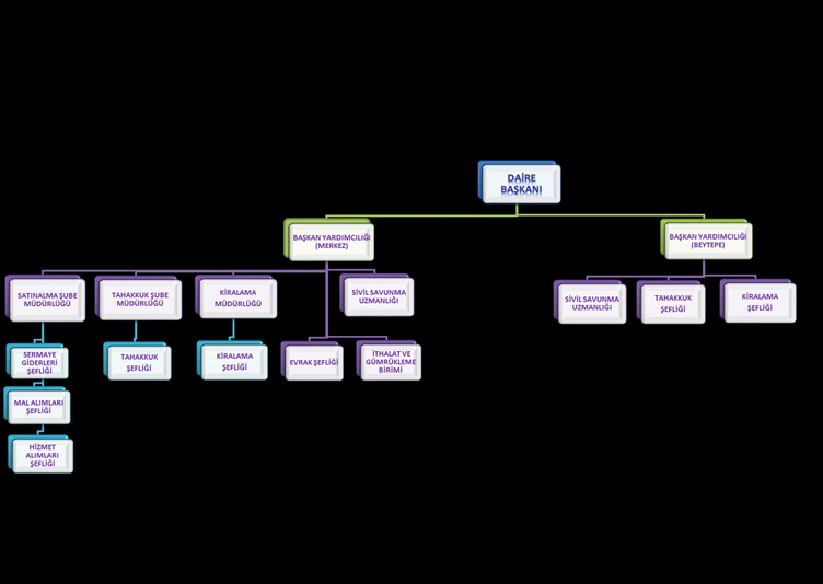 2- Örgüt Yapısı (Bu başlık altında; ilgili birimin organizasyon şemasına ve organizasyon yapısının etkinliğine ilişkin değerlendirmelere özet olarak yer verilir.