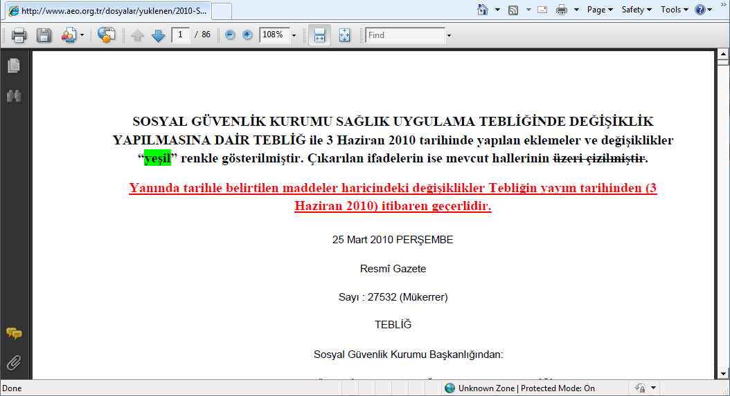 Doküman ile ilgili yapabileceğiniz işlemler aşağıdaki gibidir. Görüntülenen dokümanı kendi bilgisayarınıza kaydetmek için tıklayınız.