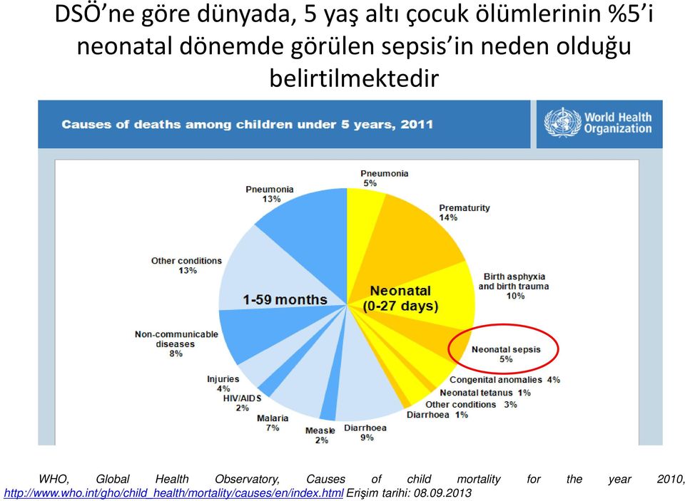 Observatory, Causes of child mortality for the year 2010, http://www.who.