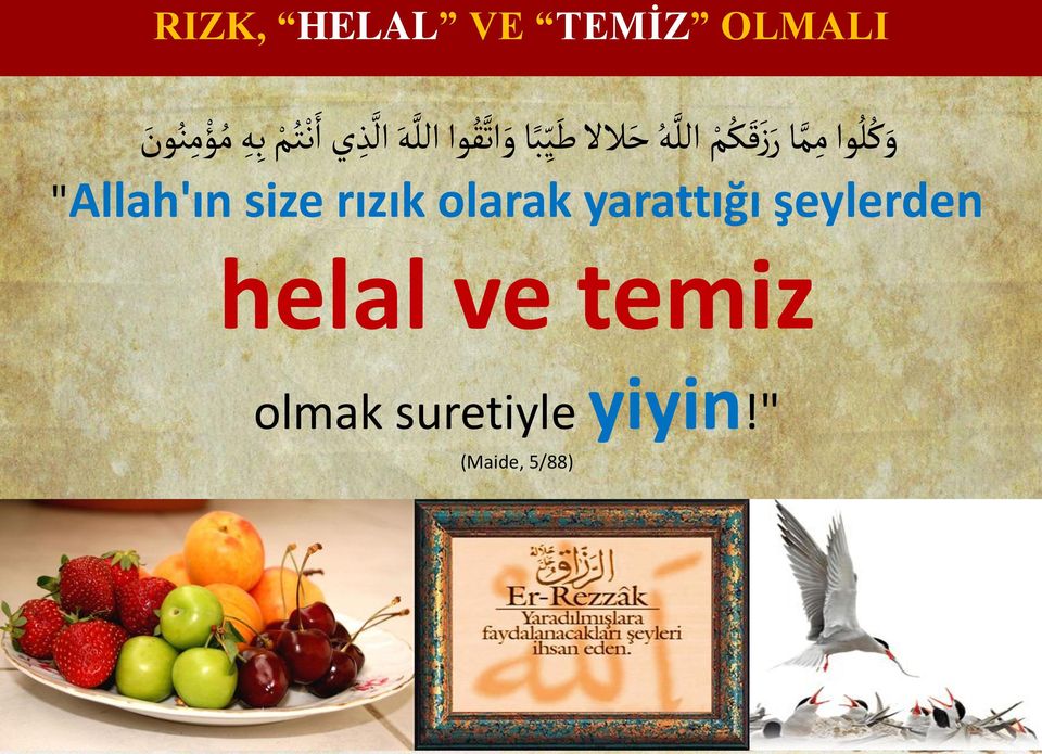 ه م ؤ م ن ون "Allah'ın size rızık olarak yarattığı