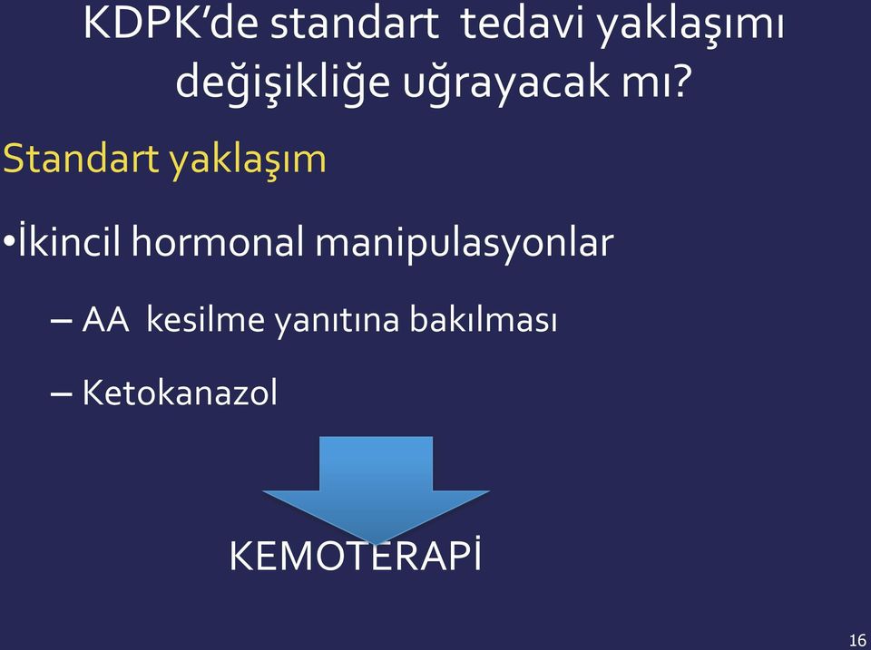 Standart yaklaşım İkincil hormonal