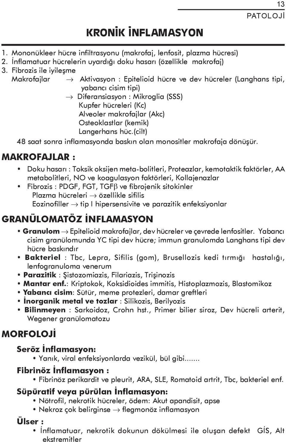 Osteoklastlar (kemik) Langerhans hüc.(cilt) 48 saat sonra inflamasyonda baskın olan monositler makrofaja dönüşür.