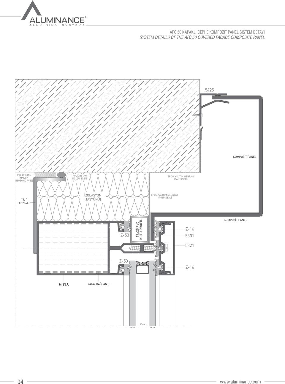 YALITIM MEBRANI (FANTASEAL) " L " ANKRAJ İZOLASYON (TAŞYÜNÜ) EPDM YALITIM MEBRANI (FANTASEAL) Z-53