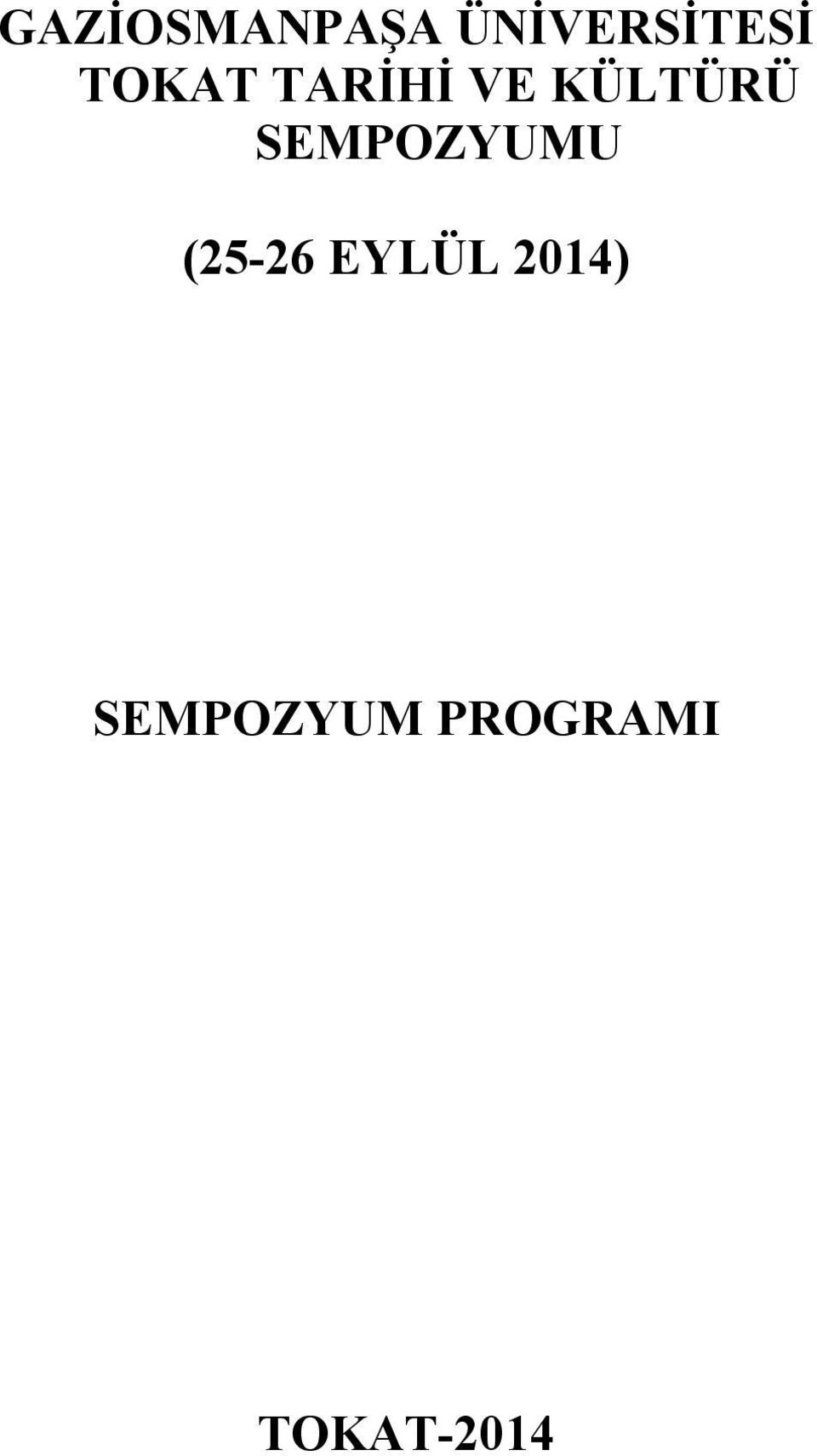 SEMPOZYUMU (25-26 EYLÜL