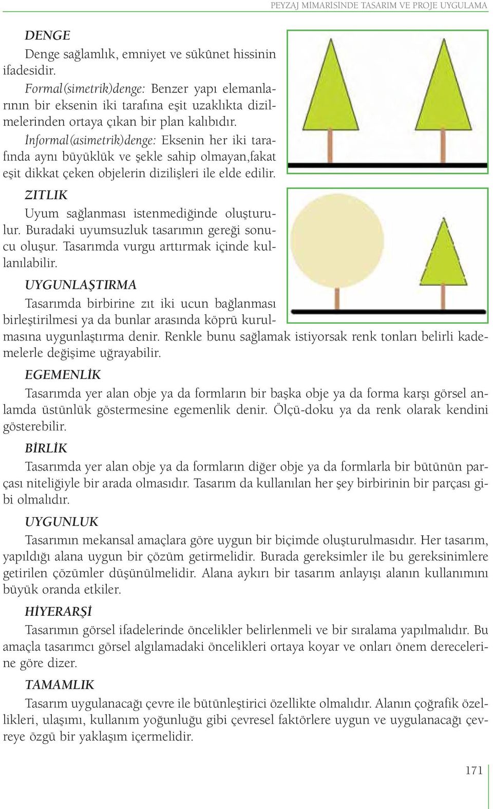 İnformal(asimetrik)denge: Eksenin her iki tarafında aynı büyüklük ve şekle sahip olmayan,fakat eşit dikkat çeken objelerin dizilişleri ile elde edilir.