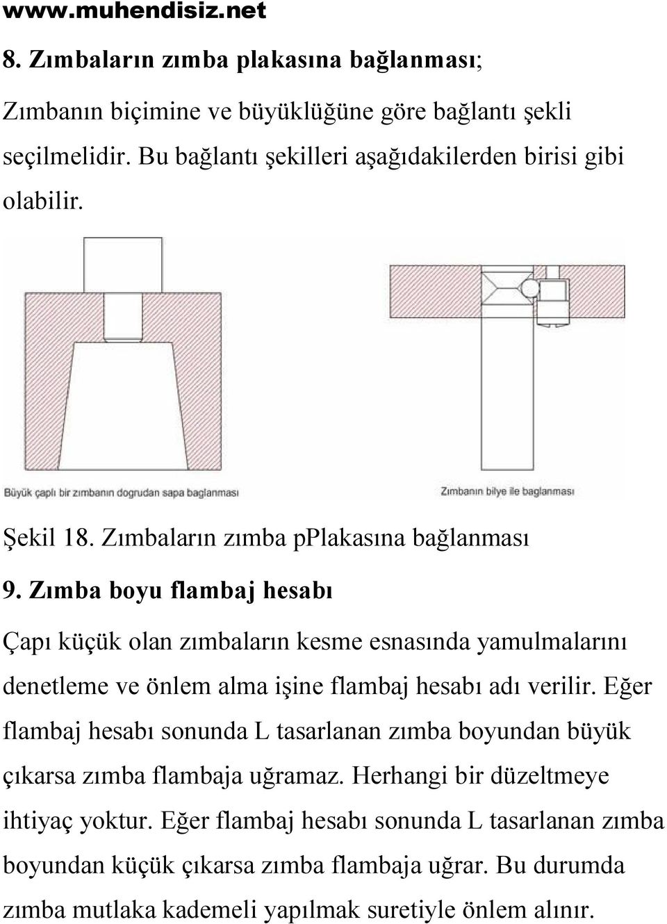 Zımba boyu flambaj hesabı Çapı küçük olan zımbaların kesme esnasında yamulmalarını denetleme ve önlem alma işine flambaj hesabı adı verilir.