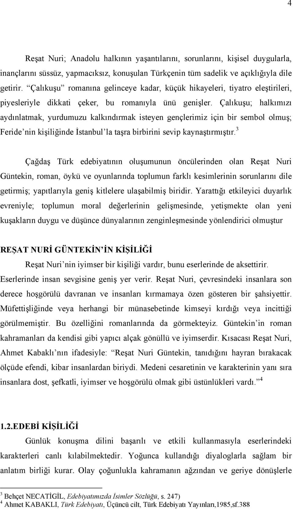 Çalıkuşu; halkımızı aydınlatmak, yurdumuzu kalkındırmak isteyen gençlerimiz için bir sembol olmuş; Feride nin kişiliğinde İstanbul la taşra birbirini sevip kaynaştırmıştır.