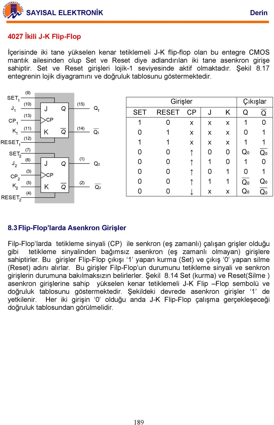 ET EET ET (9) (0) (3) () () (7) (6) (3) (5) (4) ET CL ET CL (5) (4) () () Girişler Çıkışlar ET EET 0 x x x 0 0 x x x 0 x x x 0 0 0 0 0 0 0 0 0 0 0 0 0 0 0 0 0 0 0 0 x x 0 0 EET 8.