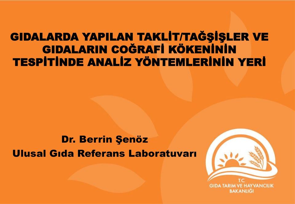 ANALİZ YÖNTEMLERİNİN YERİ Dr.