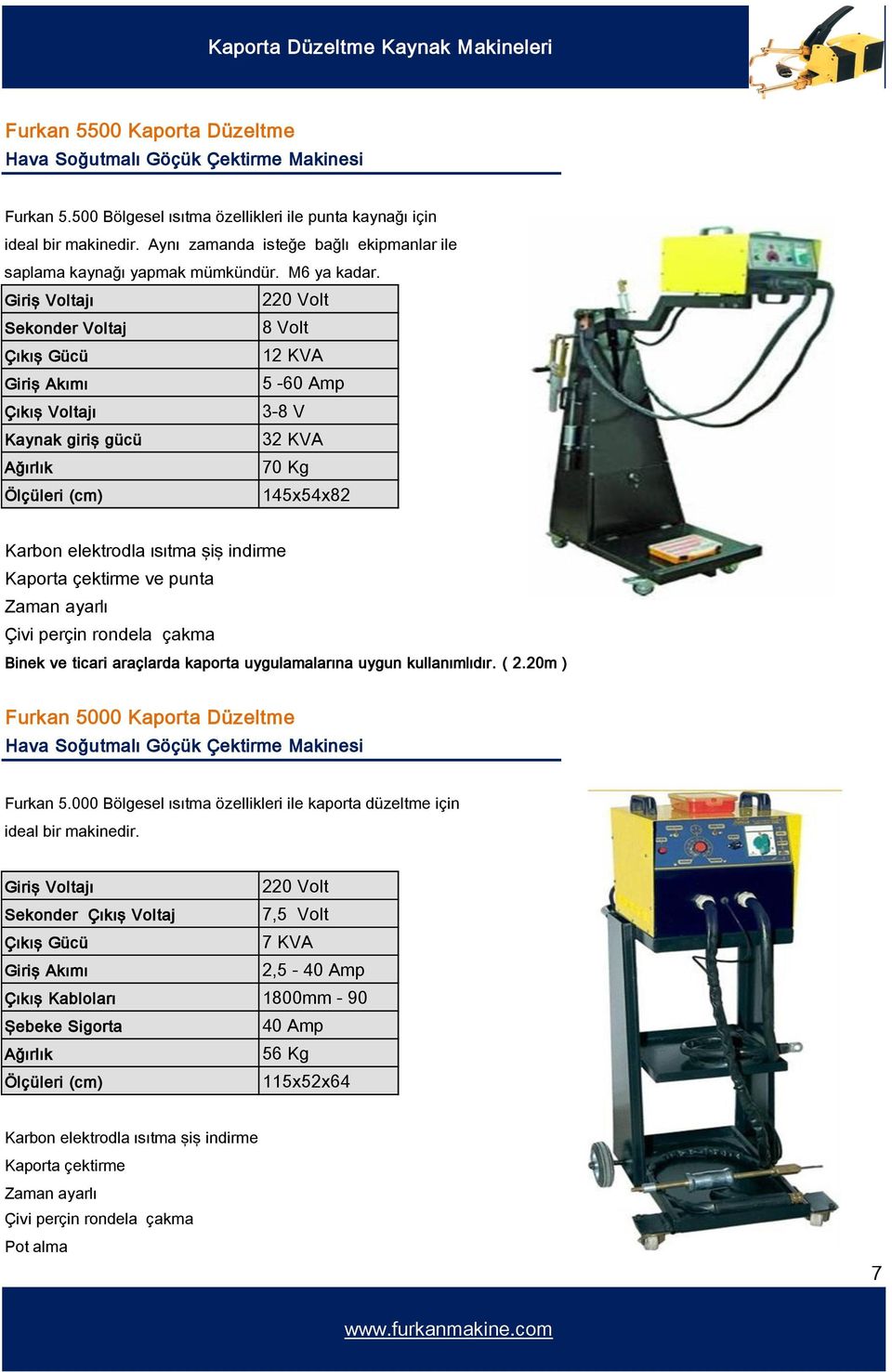 Giriş Voltajı 220 Volt Sekonder Voltaj 8 Volt Çıkış Gücü 12 KVA Giriş Akımı 5-60 Amp Çıkış Voltajı 3-8 V Kaynak giriş gücü 32 KVA Ağırlık 70 Kg Ölçüleri (cm) 145x54x82 Karbon elektrodla ısıtma şiş