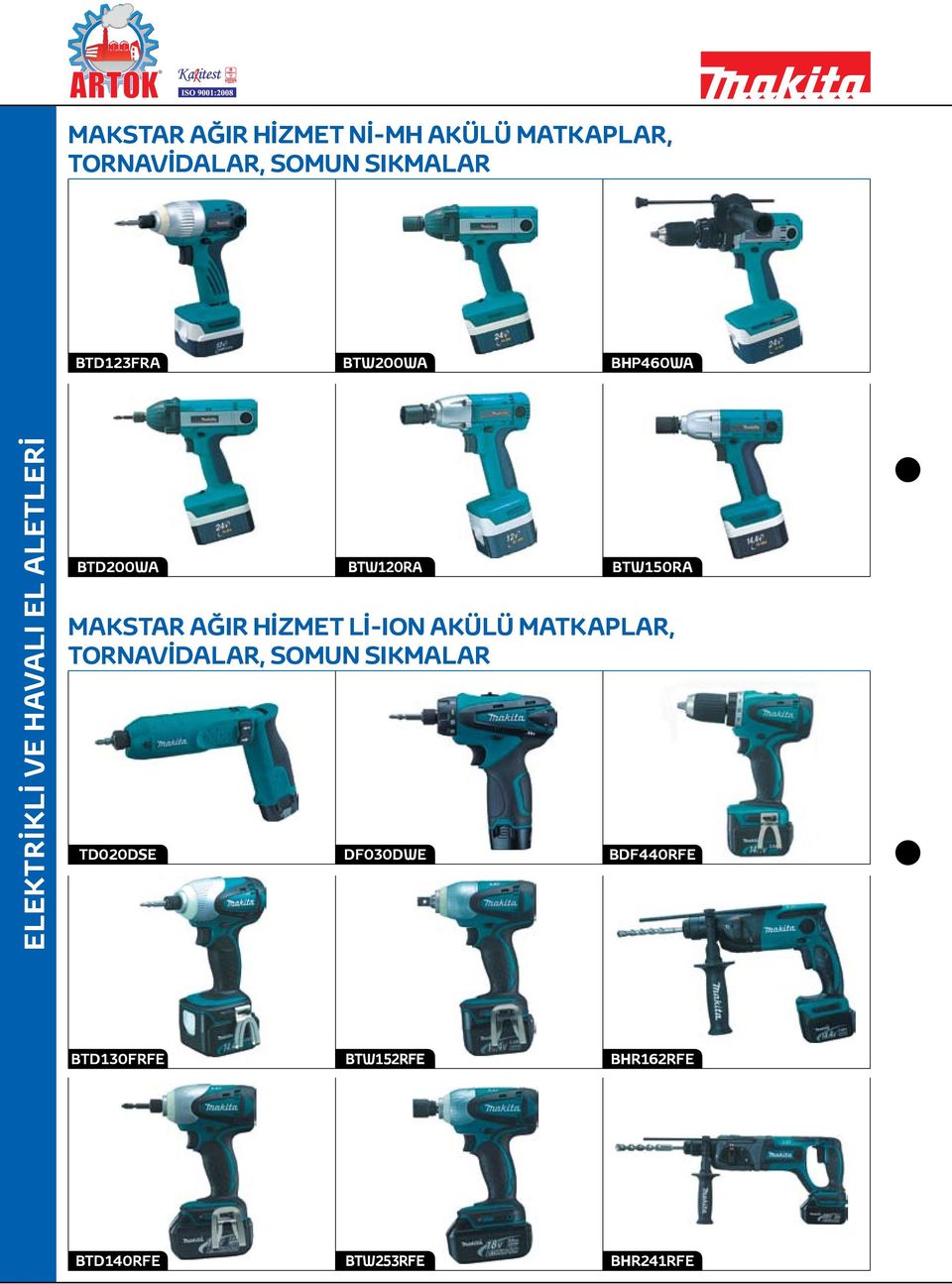 HİZMET Lİ-ION AKÜLÜ MATKAPLAR, TORNAVİDALAR, SOMUN SIKMALAR TD020DSE