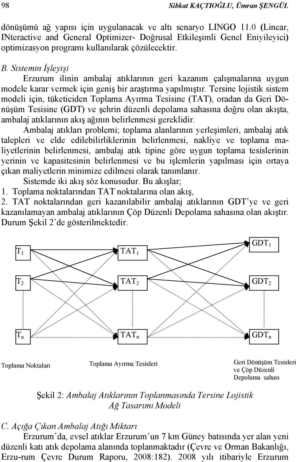 Sistemin İşleyişi Erzurum ilinin ambala atıklarının geri kazanım çalışmalarına uygun modele karar vermek için geniş bir araştırma yapılmıştır.