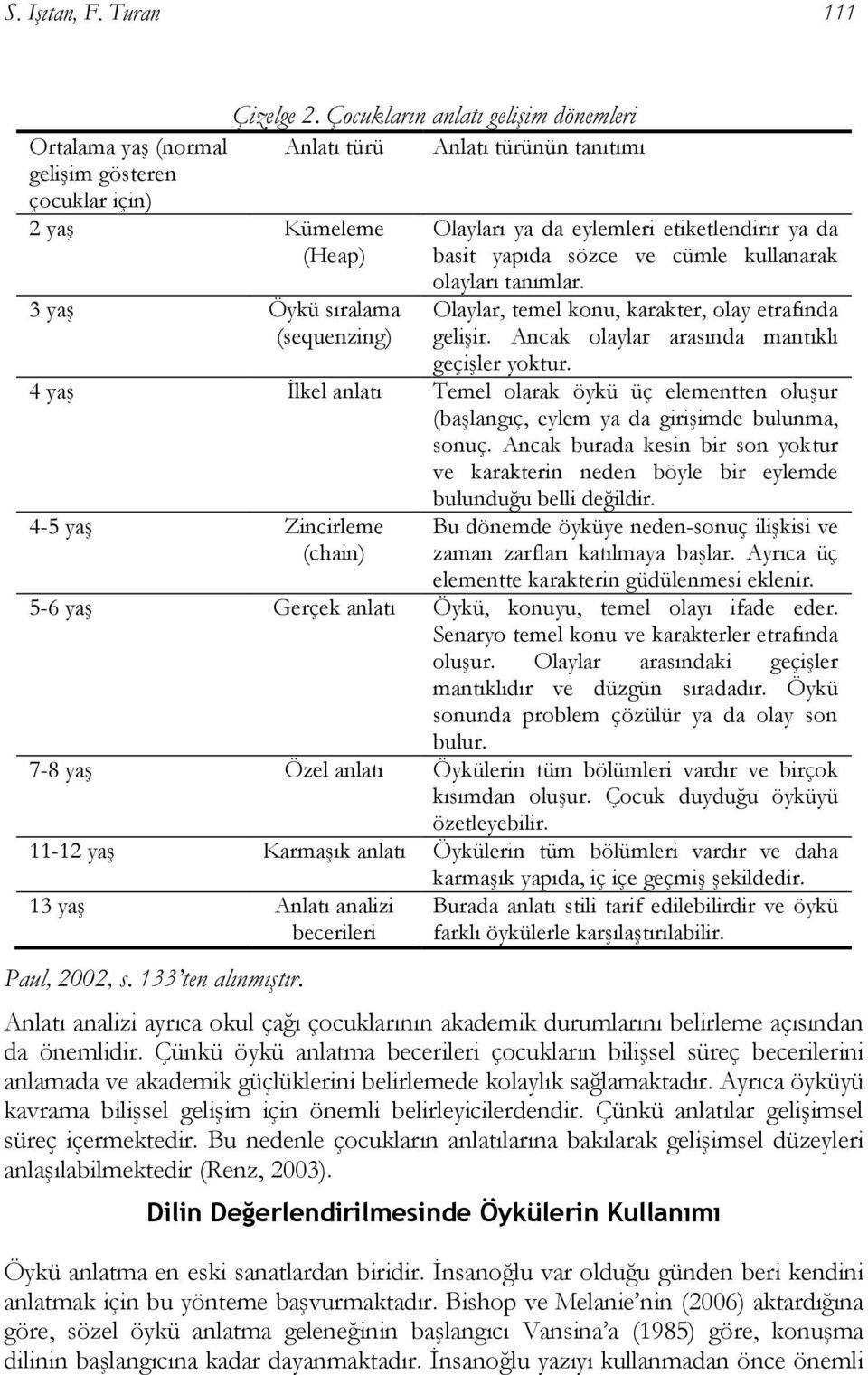 eylemleri etiketlendirir ya da basit yapıda sözce ve cümle kullanarak olayları tanımlar. Olaylar, temel konu, karakter, olay etrafında gelişir. Ancak olaylar arasında mantıklı geçişler yoktur.