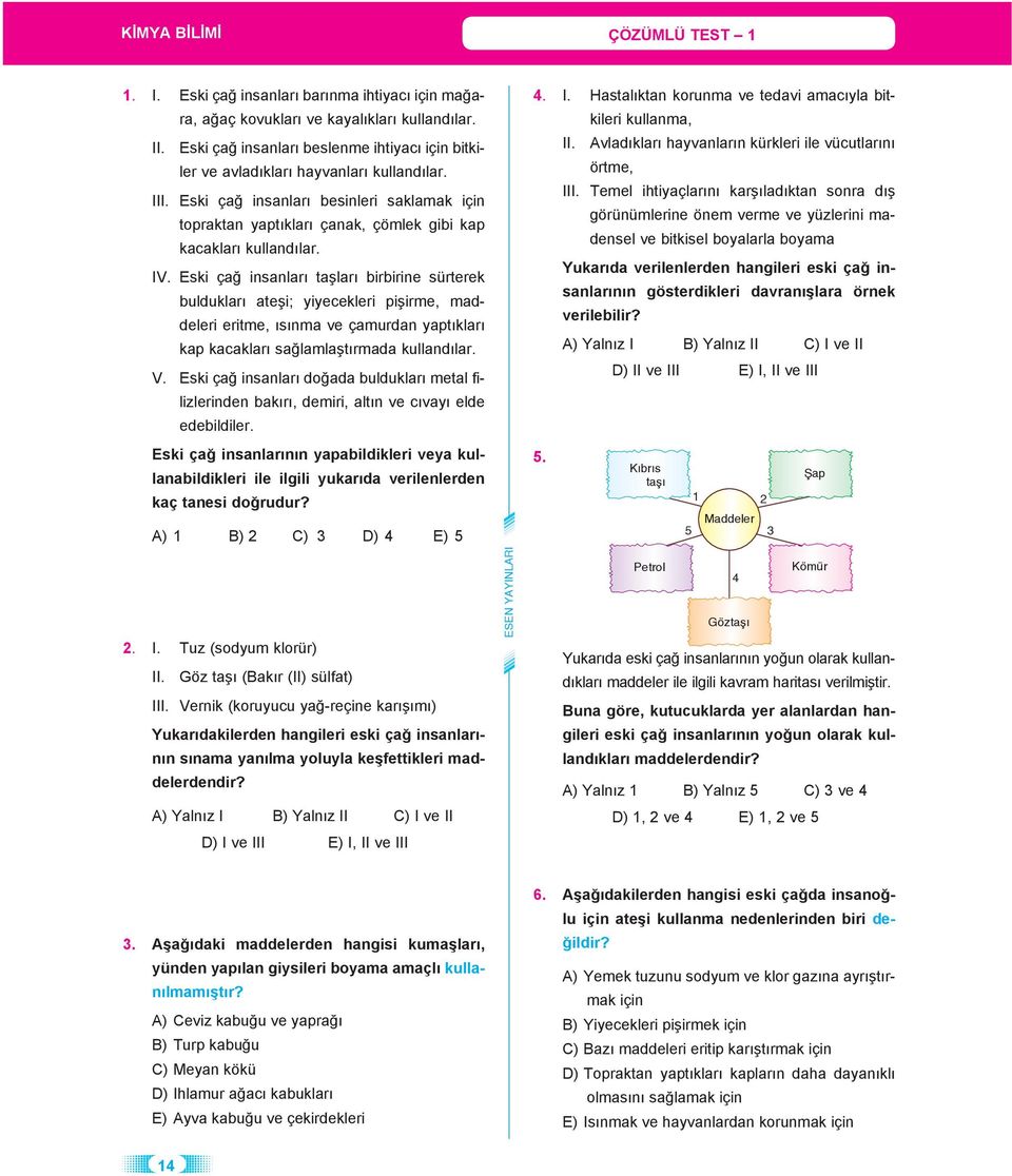 Eski çağ insanları besinleri saklamak için topraktan yaptıkları çanak, çömlek gibi kap kacakları kullandılar. IV.