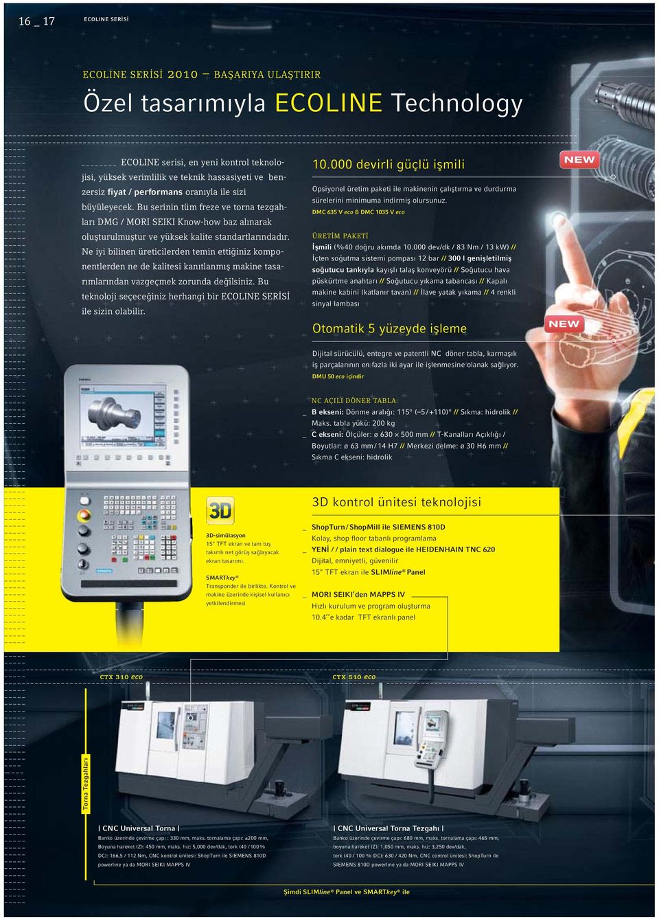 indirmiş olursunuz. büyüleyecek. Bu serinin tüm freze ve torna tezgahları DMG / MORI SEIKI Know-how baz alınarak DMC 635 V eco & DMC 1035 V eco oluşturulmuştur ve yüksek kalite standartlarındadır.