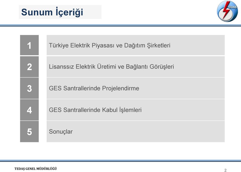 ve Bağlantı Görüşleri 3 GES Santrallerinde