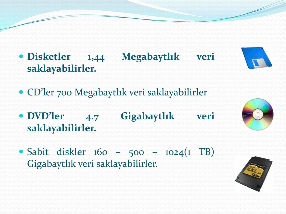 4.7 Gigabaytlık veri saklayabilirler.