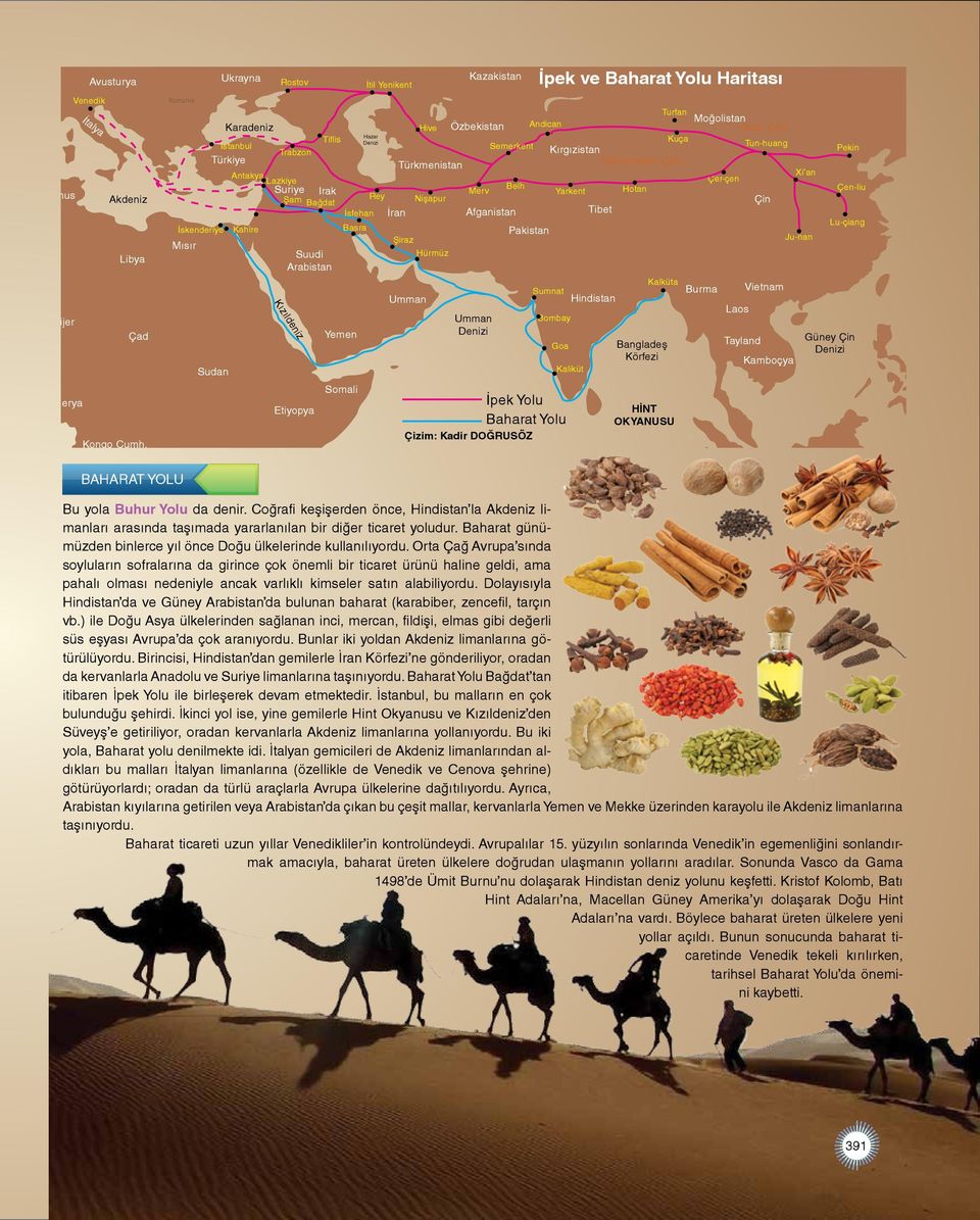 Türkiye Rostov Trabzon Etiyopya Kenya Tiflis Yemen Somali Umman Kazakistan Turfan Moğolistan Hive Özbekistan Andican Gobi Çölü Kuça Semerkent Tun-huang Kırgızistan Türkmenistan Taklamakan Çölü Merv