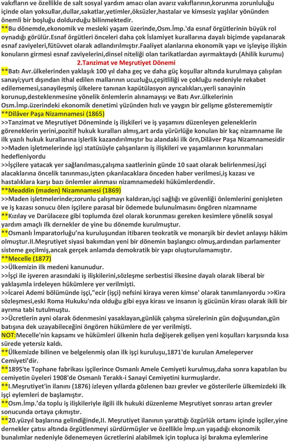 esnaf örgütleri önceleri daha çok İslamiyet kurallarına dayalı biçimde yapılanarak esnaf zaviyeleri,fütüvvet olarak adlandırılmıştır.